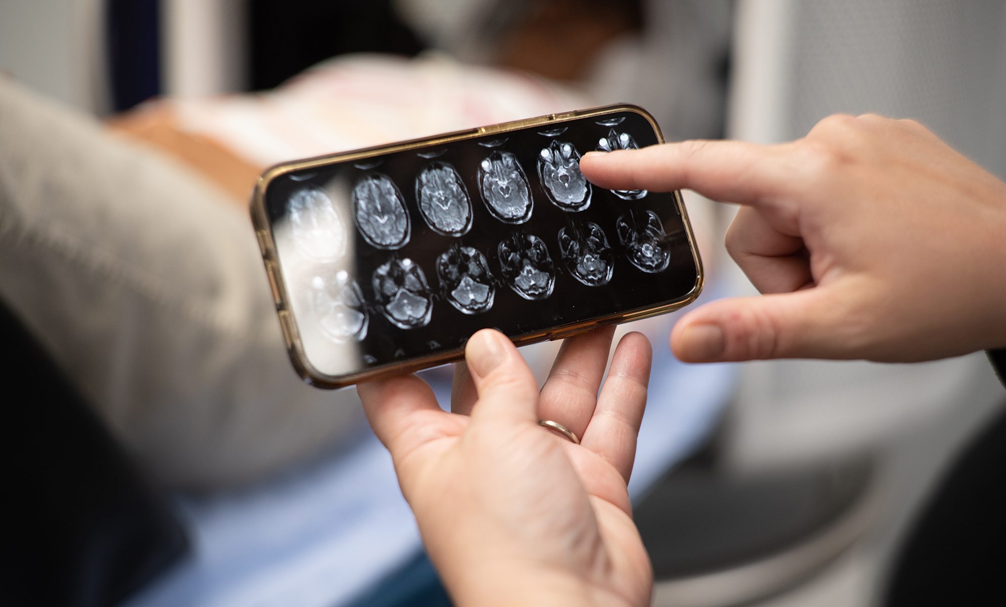 The portable MRI scanner that Dr. Kolind and team work with can be controlled using a smartphone