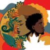 Illustration of two faces celebrating black history month