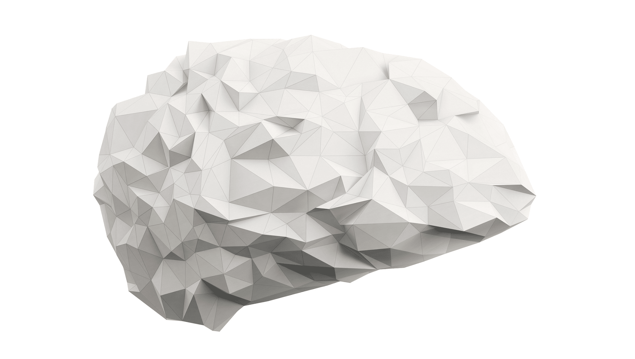 Computer generated illustration of a brain on a white background